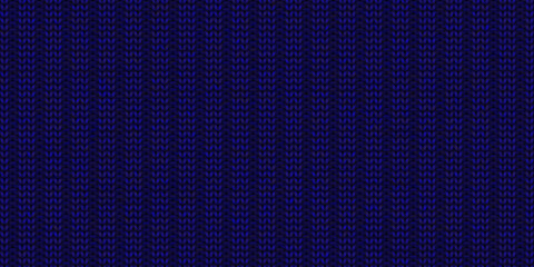 Blue striped seamless knit texture. Knitted lined clothes fabric surface pattern. Knitwear material backdrop. Knitting wear textile background.
