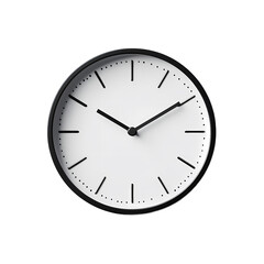 Simple wall clock displaying time with minimalist design, set against a plain background