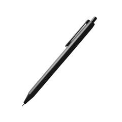 Sleek black pen resting on a white background, showcasing its design and functionality