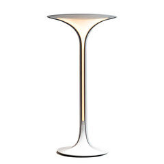 Sleek modern lamp design with a glowing light source, set against a minimalistic backdrop