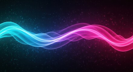 Abstract neon smoke wave flowing motion energetic fluid dynamic art