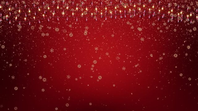 Garland of Christmas lights. Festive bright lights of bulbs. Christmas light background glitter. For New Year holiday design. Happy New Year 2026 gold stars sparkles