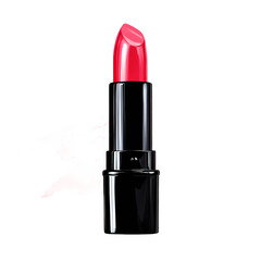 Vibrant red lipstick tube with a bold smear of color, set against a clean white background