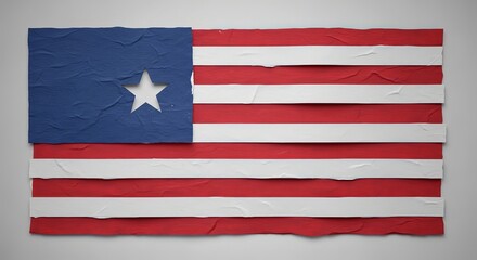 Striking Liberia flag with bold colors and a unique textured effect for patriotic projects.