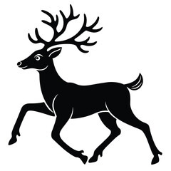 Reindeer Silhouette Vector  Minimal Christmas Deer Icon for Holiday Design