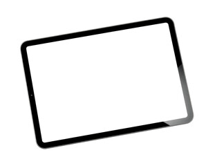 Floating Tablet with Blank Screen Isolated on Transparent Background, Ultra-Realistic High-Detail Mockup with Studio Lighting