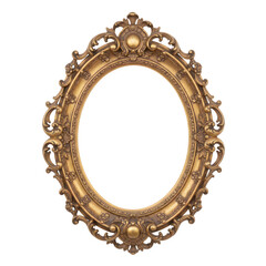 Ornate Oval Picture Frame in Gilded Gold Baroque and Rococo Style