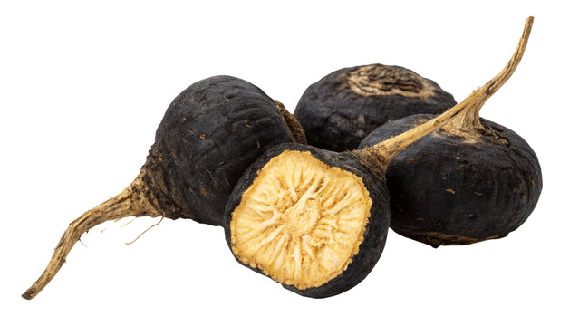 Healthy super food black maca on transparent background
