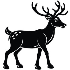 Reindeer Silhouette Vector  Minimal Christmas Deer Icon for Holiday Design