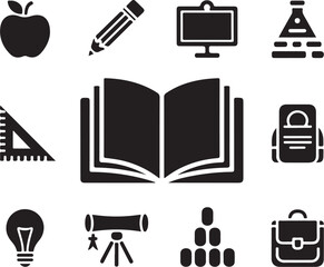 Obraz premium School and education icons for learning and knowledge