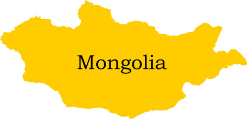 Mongolia Country Map and Flag Design