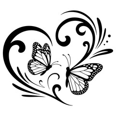 Black heart butterflies