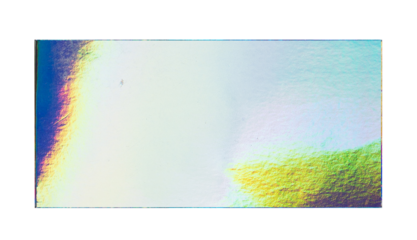 Vintage rectangle holographic shiny sticker. Original foil hologram label seal. Realistic photography, png isolated on transparent background.