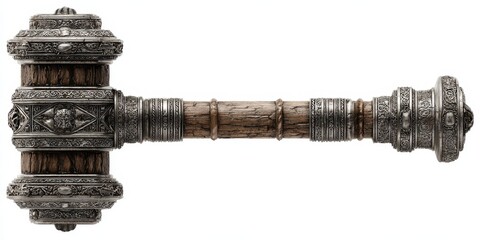 Fototapeta premium Celtic Hammer. Isolated Ancient Combat Tool for Viking Warriors