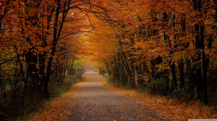 Fototapeta premium road in the autumn forest
