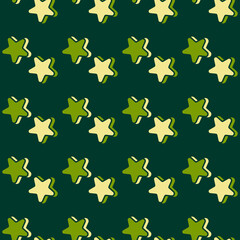 cute patterns with stars. seamless pattern star with green color
