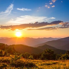 Majestic sunset over mountain peaks (1)