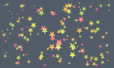 Random Colorful Star Shapes on Dark Gray Background