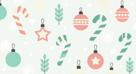 Christmas pattern holiday ornament candy cane star snowflake winter festive season