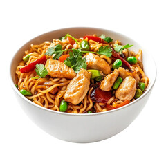 Chicken noodles Chinese dish isolated on transparent background.png
