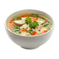  Chicken soup recipe homemade healthy bowl broth parsley delicious food isolated on transparent background.png
