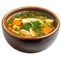 Chicken soup recipe homemade healthy bowl broth parsley delicious food isolated on transparent background.png