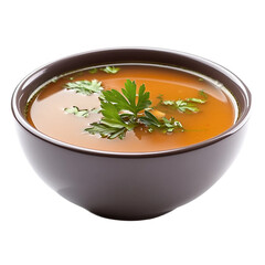  Chicken soup recipe homemade healthy bowl broth parsley delicious food isolated on transparent background.png
