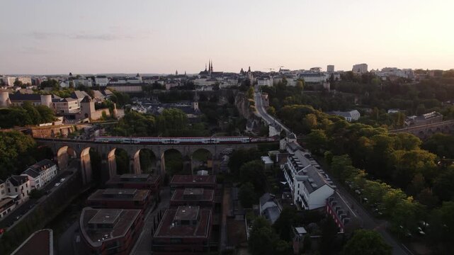 Luxembourg, Clausen and views of bridge, Drone 3