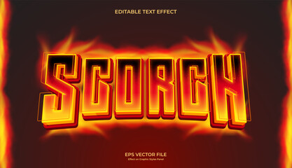 decorative scorch fire editable text effect design