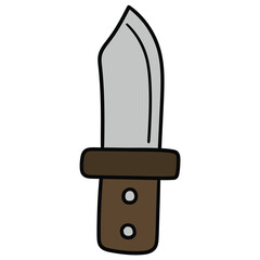 Hand-drawn cartoon knife on a white background.
