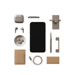 Minimalist workspace setup featuring modern smartphone, stylish accessories, and sleek fountain pen for creative professionals seeking premium tech and writing tools