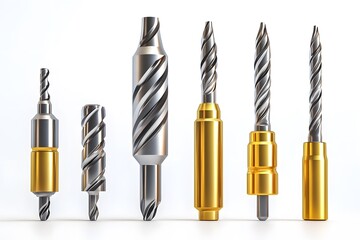 Realistic Metal Drill Bit Collection for Power Tools