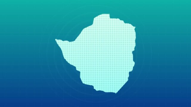 Zimbabwe map animation, Glowing neon Zimbabwe map animation background. country territory outline animation. Digital country outline icon for geography
