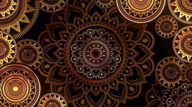 Ethnic Mandala Background. Wedding Invitation background Video.