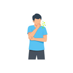 cough into elbow