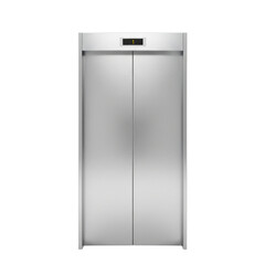 Sleek elevator doors await passengers on the first floor, promising easy vertical transport in a modern building, highlighting accessibility and convenience