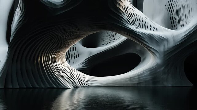 Abstract parametric architecture with organic forms