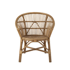 Charming rattan chair casting a comfortable, bohemian vibe for relaxed living, perfect for a sunroom or cozy reading nook, adding natural texture and warmth