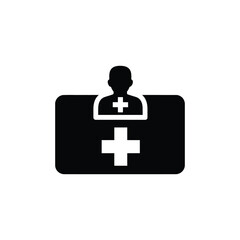 Medical card icon vector illustration, doctor card icon, healthcare and medicine concept, medical symbol