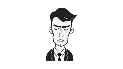 vector illustration of a sad businessman person crying shape