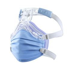 A close-up, high-angle view showcases a clean medical mask, essential for protection