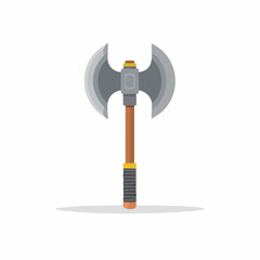 Fototapeta premium Double Bladed Battle Axe Medieval Warfare Weapon Illustration Fighting Tool