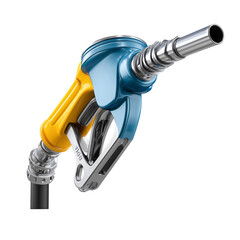 A close-up view of a vibrant fuel nozzle, illustrating themes of transportation, industry, and the energy sector.
