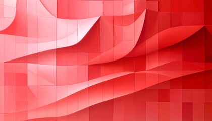Obraz premium Abstract red gradient texture with grid geometry and flowing waveforms, ideal for modern design and conceptual digital art.
