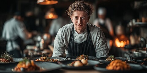 Image of a young male chef in the kitchen