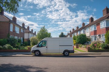 Fototapeta premium Curb Delivery. Convenient Online Home Grocery Delivery to Residential Housing
