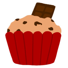 Cute chocolate muffin