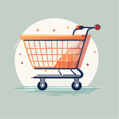 Illustration vectorielle minimaliste de supermarché moderne