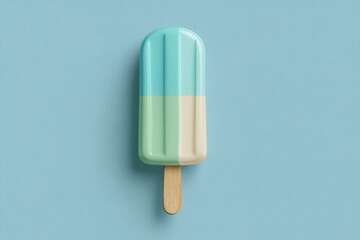 Refreshing dual-flavor popsicle offers a sweet escape on a vibrant pastel background, perfect for summer promotions and joyful marketing.