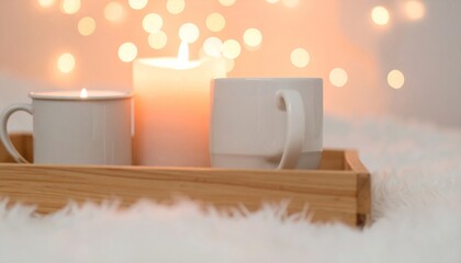 Cozy Candlelit Evening with Warm Drinks.